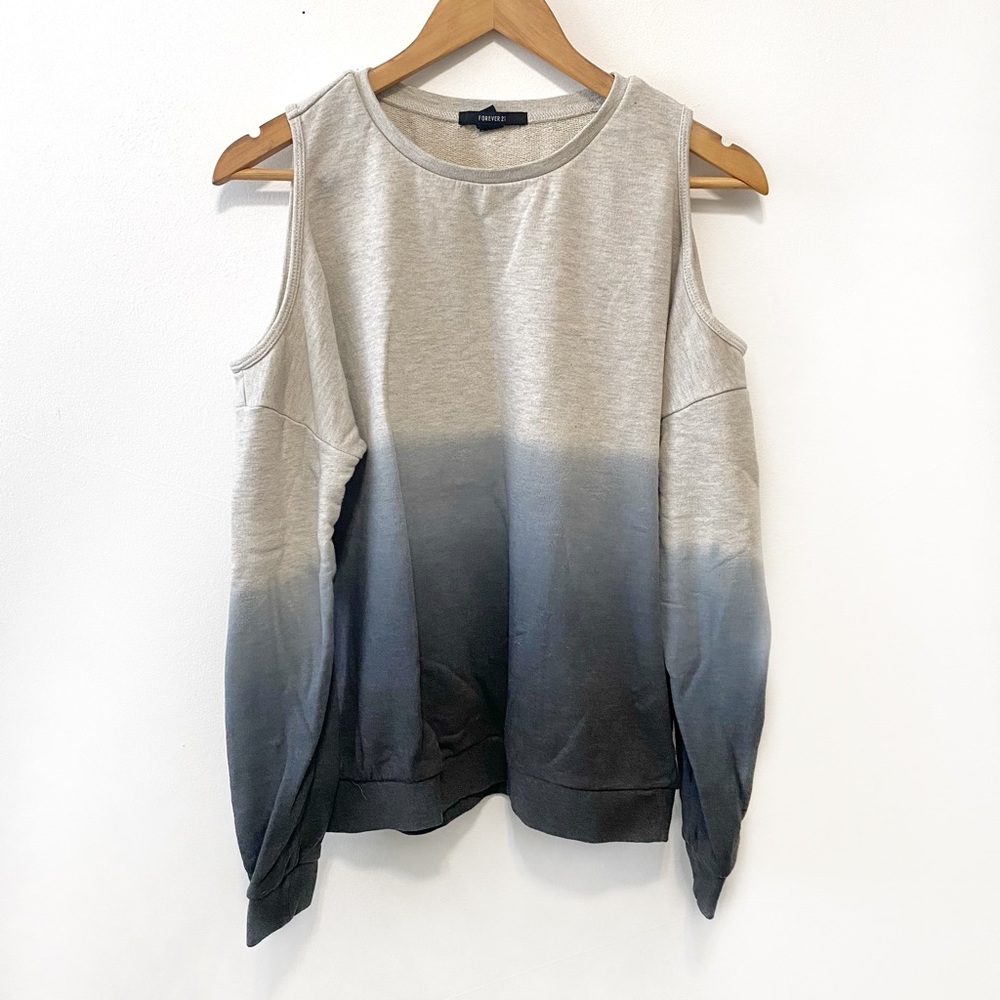 Ombré Cold Shoulder Sweatshirt
